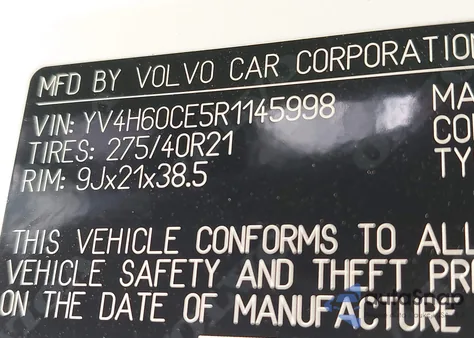 2024 Volvo Xc90 Recharge Plug-In Hybrid T8 Plus Bright Theme 7-Seater from USA, damaged, VIN YV4H60CE5R1145998